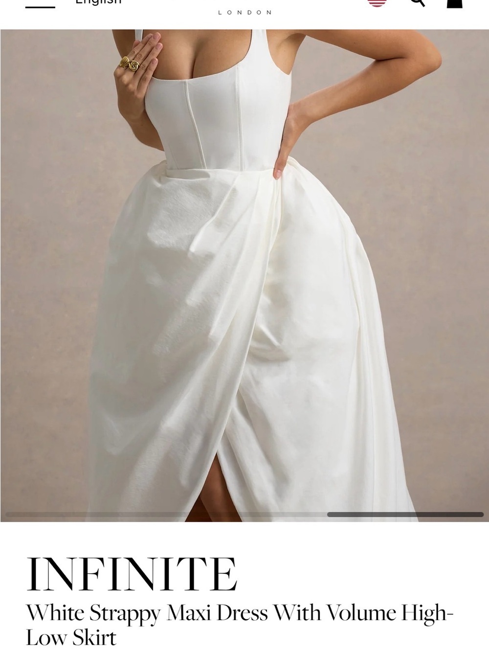 Club L London White Strappy Maxi Wedding Dress - Picture 2 of 6